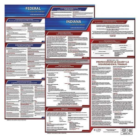 Jj Keller Labor Law Poster, Fed/STA, IN, SP, 20inH, 1yr 200-IN-1