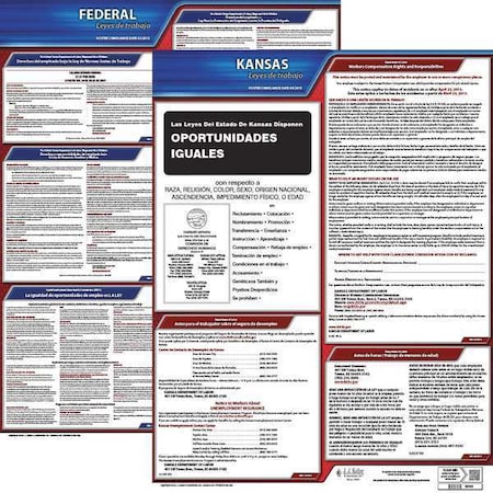 Jj Keller Labor Law Poster, Fed/STA, KS, SP, 20inH, 1yr 200-KS-1