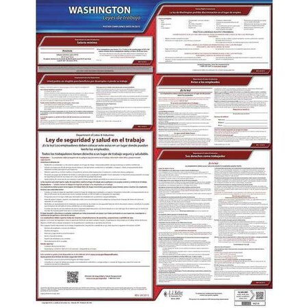 Jj Keller Labor Law Poster, Spanish, WA, Plastic 200-WA
