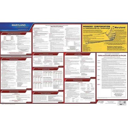 Jj Keller Labor Law Poster, English, MD, Plastic 100-MD
