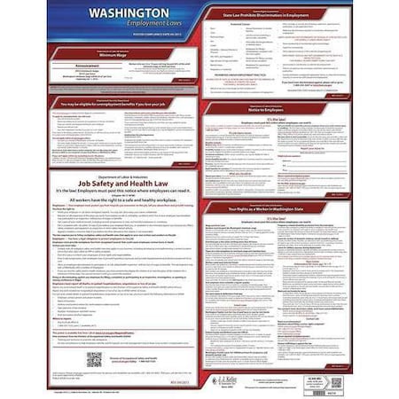 Jj Keller Labor Law Poster, English, WA, Plastic 100-WA