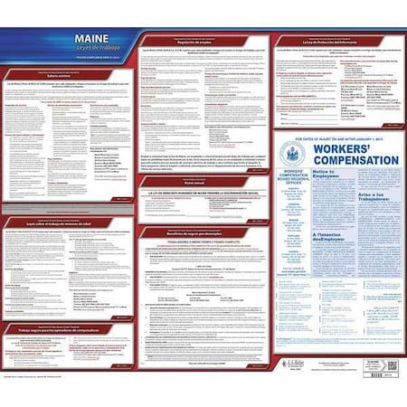 Jj Keller Labor Law Poster, Spanish, ME, Plastic 200-ME