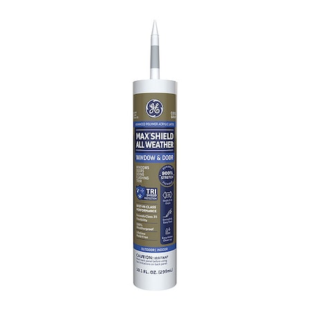 Ge Caulk, 10.1 oz, Cartridge, Gray, Siliconized Acrylic Base MAWD410CG