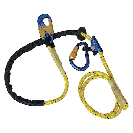 3M Dbi-Sala Positioning Lanyard, 8 ft. Length, Snap Hook and Carabiner, Aluminum, 0 Leg(s) 1234071