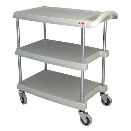 Metro Utility Cart with Lipped Plastic Shelves, Polymer (Shelf), 400 lb Load Capacity, 3 Shelves MY1627-34G