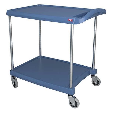 Metro Utility Cart with Antimicrobial Lipped Plastic Shelves, Polymer (Shelf), 300 lb Load Capacity MY2030-24BU