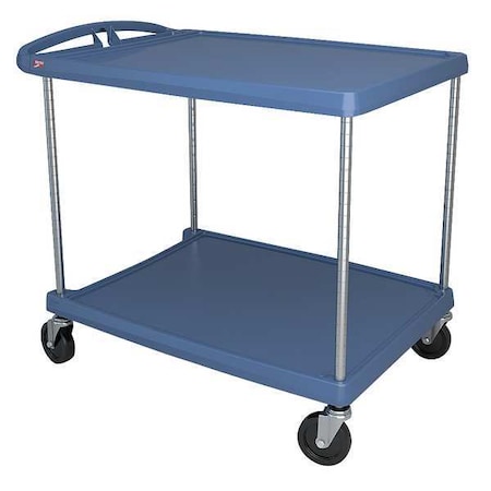 Metro Utility Cart with Antimicrobial Lipped Plastic Shelves, Polymer (Shelf), 400 lb Load Capacity MY2636-25BU