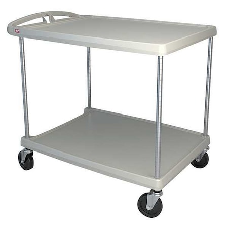 Metro Utility Cart with Lipped Plastic Shelves, Polymer (Shelf), 400 lb Load Capacity, 2 Shelves, 28 in W MY2636-25G