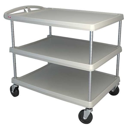 Metro Utility Cart with Lipped Plastic Shelves, Polymer (Shelf), 500 lb Load Capacity, 3 Shelves, 28 in W MY2636-35G