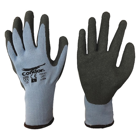 Condor Cut-Resistant Coated Gloves, Cut Level A2 , Dipped , Latex , Rough , XL 1 PR 29JV94