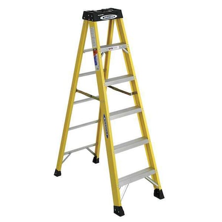 Werner 6 ft Fiberglass Stepladder, 300 lb Capacity 6106