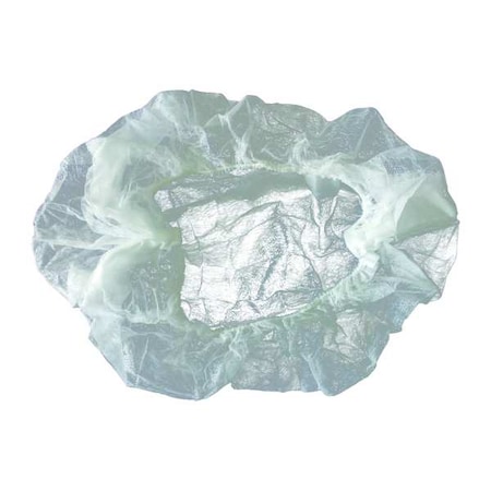 Condor Bouffant Cap, Polypropylene, 24 in Dia., White, L, 100 PK 29JW33