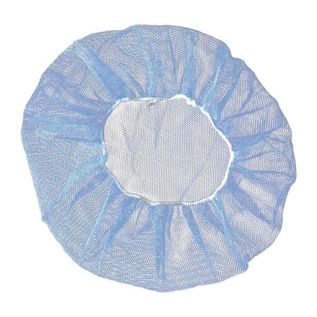 Condor Hairnet, Polyester, 21 in Dia., Blue, M, 1000 PK 29JW35
