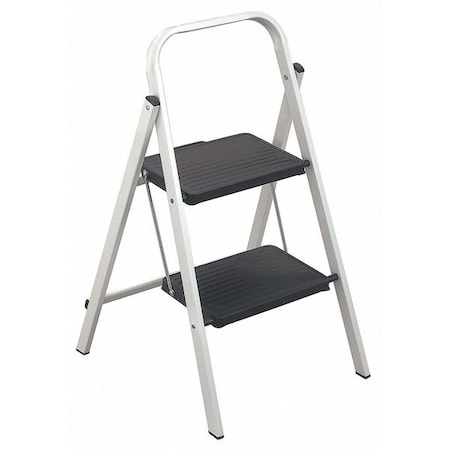 Louisville Step Stool, 2 Steps, Steel, 200 lb., Gray L-4362-02