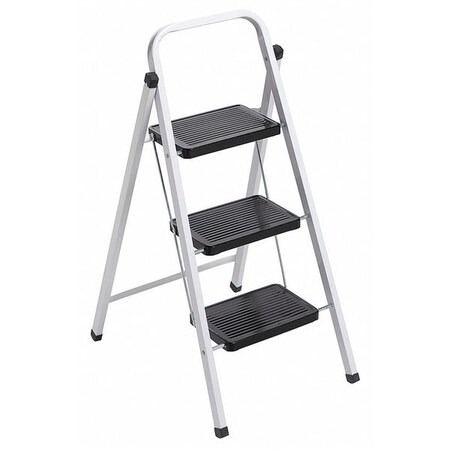 Louisville Step Stool, 3 Steps, Steel, 200 lb., Gray L-4362-03
