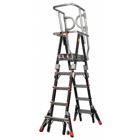 Little Giant Ladders Compact Cage Adjustable Ladder, 4 ft. 10", 375 lb. 18508
