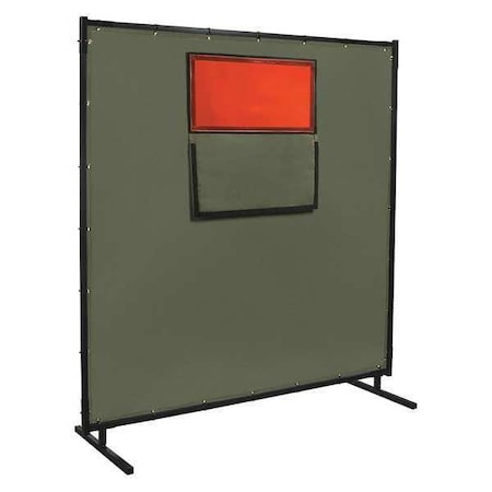 Steiner Welding Screen With Window, Vinyl, 8 ft. W., 6 ft. H., 12 oz/sq yd, 350 Degrees F Withstand Temp. 501HD-338F-6X8