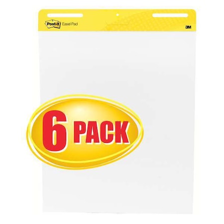 Post-It Easel Pad, Plain, White, 25 in x 30 in, PK6 559 VAD 6PK