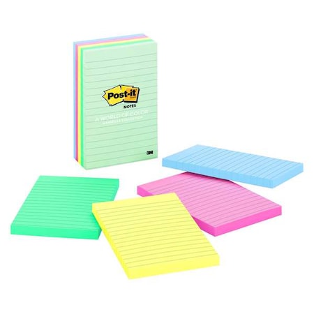 POST-IT Sticky Notes, 4x6 In., Marseille, PK5 660-5PK-AST