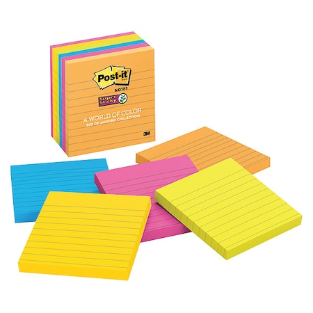 Post-It Super Sticky Notes, 4x4 In., PK6 675-6SSUC