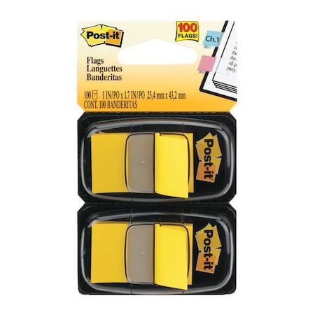 Post-It Sticky Flags, 1 x 1-3/4 In., Yellow, PK2 680-YW2