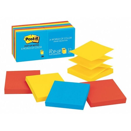 Post-It Pop-up Sticky Notes, 3x3 In., Jaipur, PK12 R330-12AU