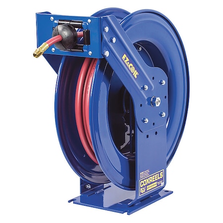 Coxreels Spring Return Hose Reel, 3/4 in Hose Diameter, 50 ft Length, 1500 psi Max. Pressure, Brass EZ-TMP-550