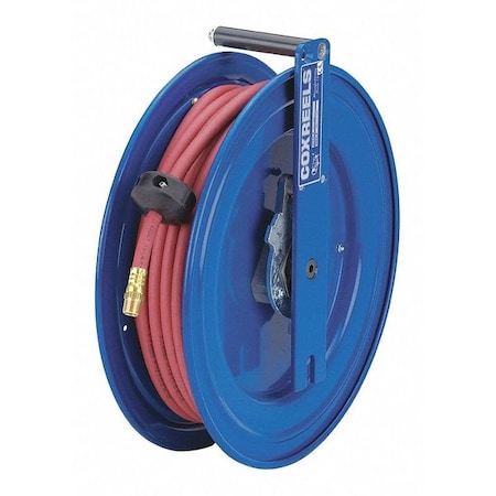 Coxreels Spring Return Hose Reel, 3/8 in Hose Diameter, 50 ft Length, 3,000 psi Max. Pressure, Brass SR19-M350