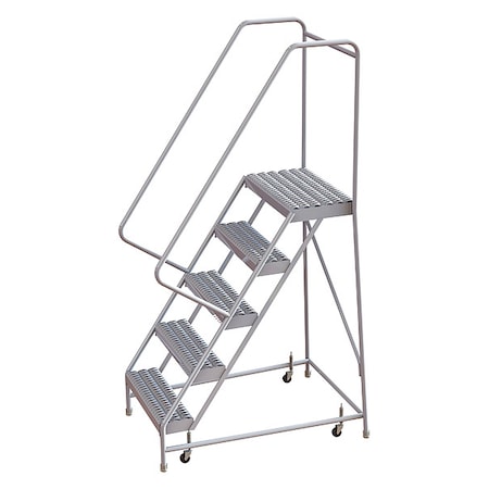Tri-Arc 82 in H Aluminum Rolling Ladder, 5 Steps, 350 lb Load Capacity WLAR105165