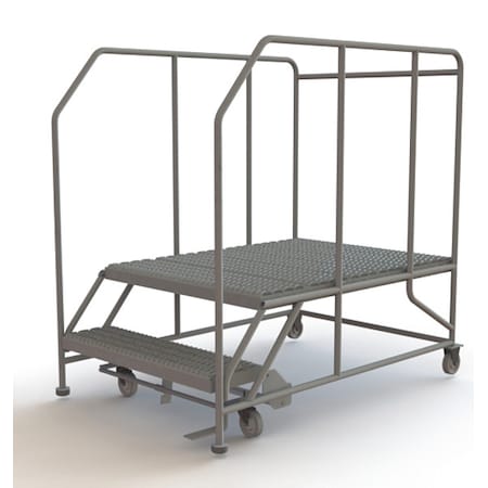 Tri-Arc Rolling Work Platform, Steel, 2 Steps WLWP123648SL