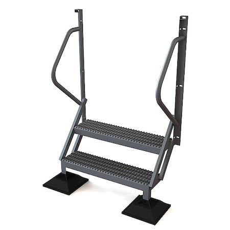 Tri-Arc 62 in Overall H, Ladder, Aluminum, 2 Steps, Aluminum Mill Finish, 500 lb Load Capacity URTL502