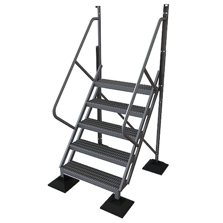 Tri-Arc 92 in Overall H, Ladder, Aluminum, 5 Steps, Aluminum Mill Finish, 500 lb Load Capacity URTL505