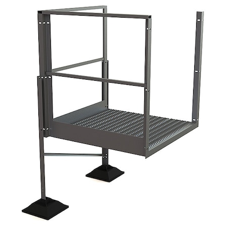 Tri-Arc Turn Platform, 30 in Platform Ht, Aluminum, 500 lb Load Capacity URTTP30