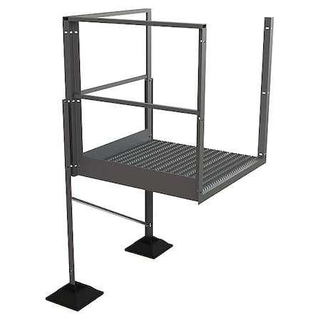 Tri-Arc Turn Platform, 40 in Platform Ht, Aluminum, 500 lb Load Capacity URTTP40