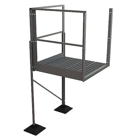 Tri-Arc Turn Platform, 50 in Platform Ht, Aluminum, 500 lb Load Capacity URTTP50