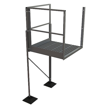 Tri-Arc Turn Platform, 60 in Platform Ht, Aluminum, 500 lb Load Capacity URTTP60