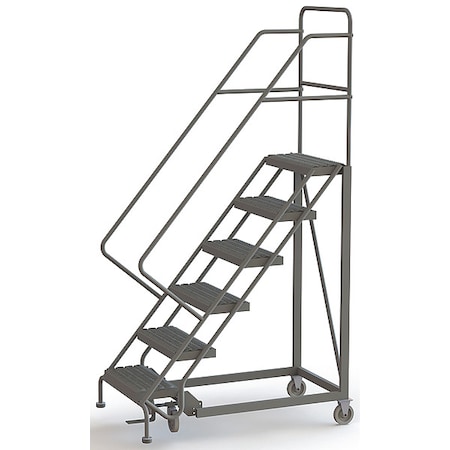 Tri-Arc 96 in H Steel Configurable Rolling Ladder, 6 Steps, 450 lb Load Capacity UKDEC106242