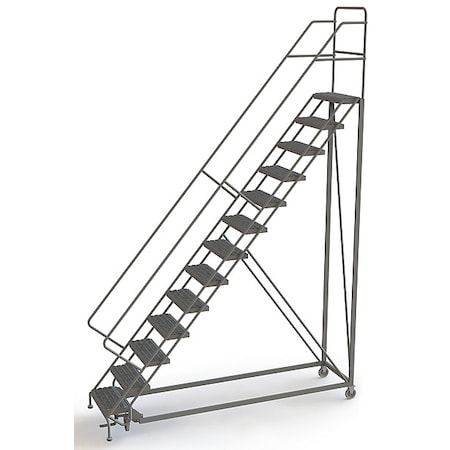 Tri-Arc 166 in H Steel Configurable Rolling Ladder, 13 Steps, 450 lb Load Capacity UKDEC113242
