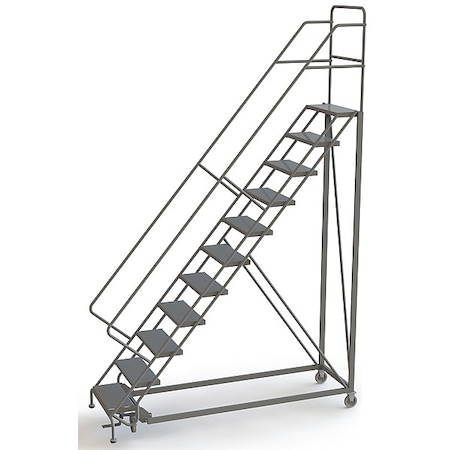 Tri-Arc 146 in H Steel Configurable Rolling Ladder, 11 Steps, 450 lb Load Capacity UKDEC111246