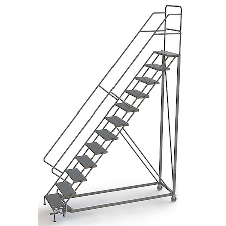 Tri-Arc 156 in H Steel Configurable Rolling Ladder, 12 Steps, 450 lb Load Capacity UKDEC112246