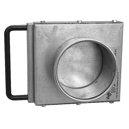 Nordfab Round Blast Gate, Galvanized Steel, 22 GA, 6 1/8 in W, 5 3/8 in L, 6-1/4" H 8010004635