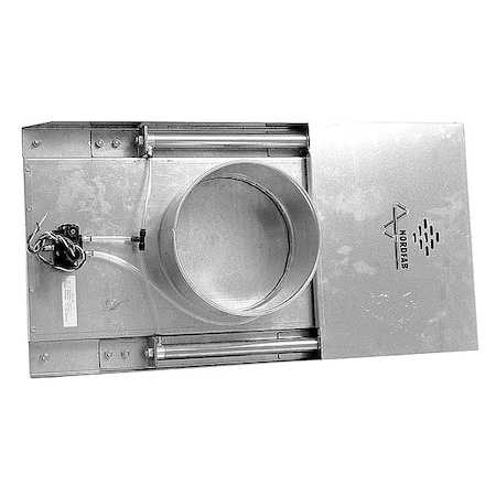 Nordfab Round Blast Gate, Galvanized Steel, 20 GA, 23.30" W, 12 in L, 45" H 8010002409