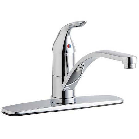 Chicago Faucet Low Arc Kitchen Faucet, Manual, Single Hole Only Mount, 1 Hole Commercial 431-MPABCP