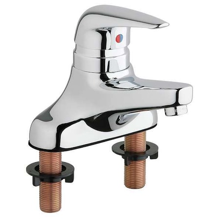 Chicago Faucet Manual Low Arc Bathroom Faucet, 4" Mount, Polished Chrome 2 Hole 420-MPABCP