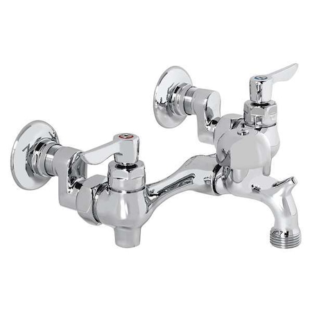 AMERICAN STANDARD Lever Handle 6" to 10" Mount, 2 Hole Straight Service Sink Faucet, Polished chrome 8351076.002