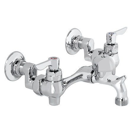 American Standard Lever Handle Straight Service Sink Faucet, 6" to 10" Mount, Chrome 2 Hole 8351076.002