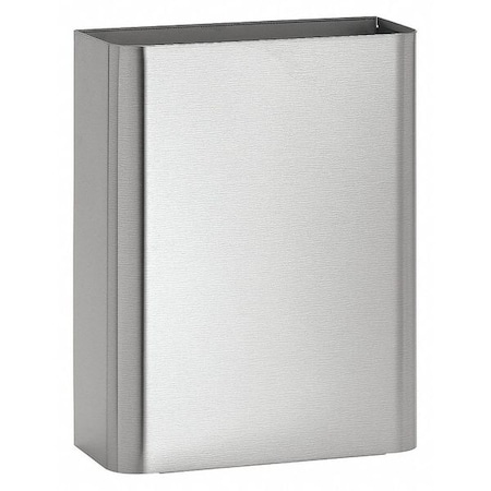 BRADLEY Wastebasket, Rectangular, 6-1/2 gal, Silver 357-000000