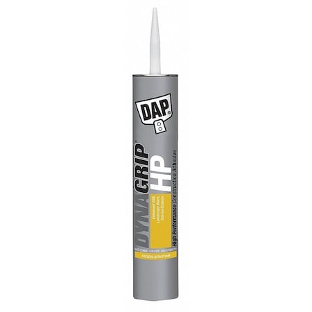 Dap Construction Adhesive, 10.0 oz., Cartridge, Gray, Hybrid Base 80062
