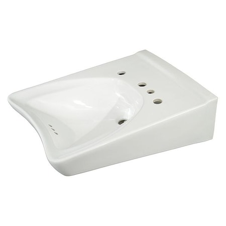 Toto White Bathroom Sink, Vitreous China, Wall Mount Bowl Size 15" LT308.11#01