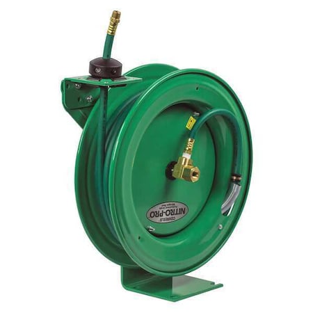 Coxreels Spring Return Hose Reel, 3/8 in Hose Diameter, 50 ft Length, 300 psi Max. Pressure, Brass P-NPL-350